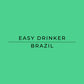 Text: Easy Drinker Brazil, on a green background