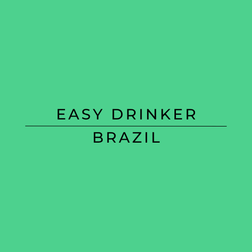 Text: Easy Drinker Brazil, on a green background