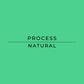 Text: Natural Process, on a green background