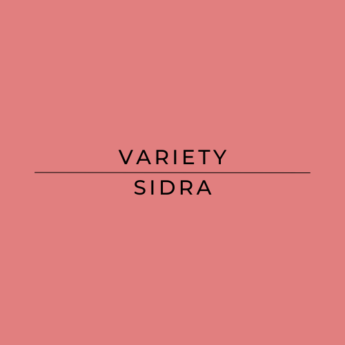 Text 'VARIETY SIDRA' on a pink background