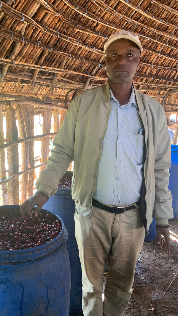 Bekele Kachara with cherries