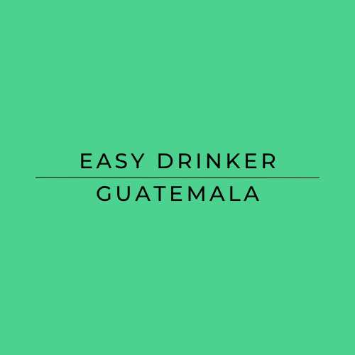Text 'EASY DRINKER GUATEMALA' on a green background