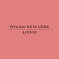 Pink background with black text displaying 'Dylan Aguilera' and 'Licho'.