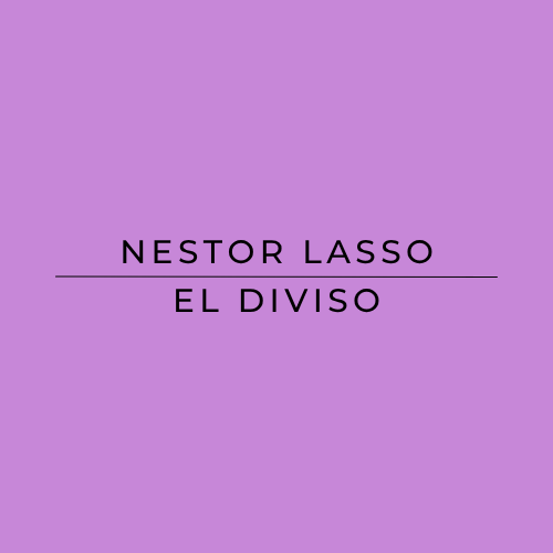 A square graphic with a solid lavender-purple background and centered black text reading 'NESTOR LASSO' and 'EL DIVISO' separated by a horizontal line.