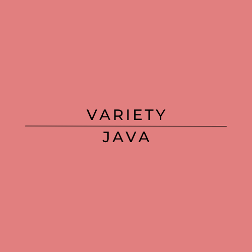 Text: Variety Java on a pink background