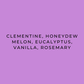 Flavour descriptions for Harmony Coffee's Jairo Arcila Chiroso: Clementine, honeydew melon, eucalyptus, vanilla, rosemary. on a purple background