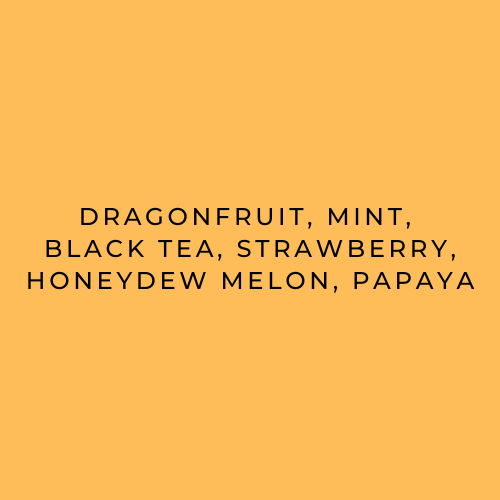 Text listing ingredients on a yellow background
