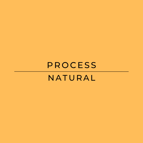 Text 'PROCESS NATURAL' on a yellow background