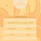 Harmony Coffee Roasters coffee label with Jairo Arcila coffee details on an orange background.