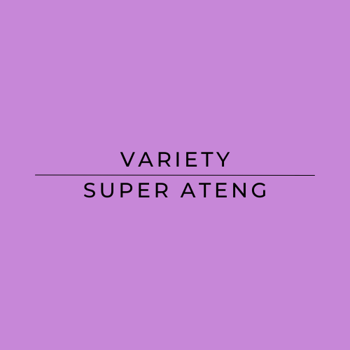 A solid purple square graphic with centered black text reading 'VARIETY SUPER ATENG' separated by a horizontal line.