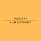 Text 'VARIETY YUN CATIMOR' on a yellow background