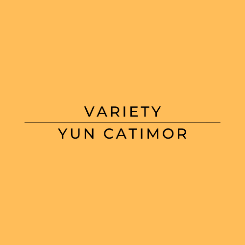 Text 'VARIETY YUN CATIMOR' on a yellow background