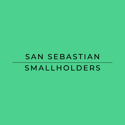 Text 'SAN SEBASTIAN SMALLHOLDERS' on a green background