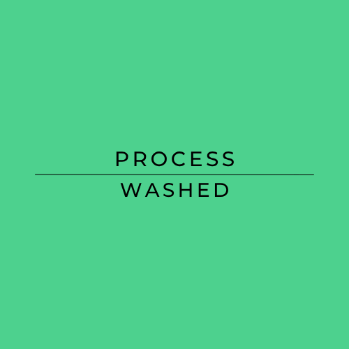 Text 'PROCESS WASHED' on a green background