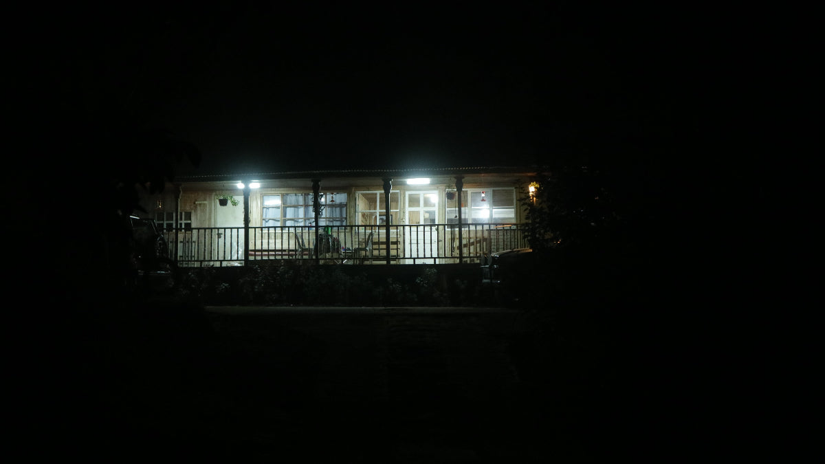 Farmhouse at San Augustin in Ecuador at night.